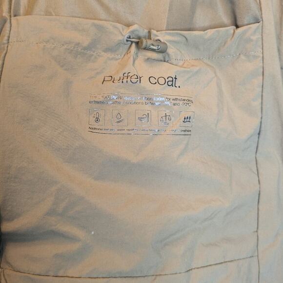 ZARA hooded puffer coat khaki green zip water repellent women's size XS - Picture 7 of 12